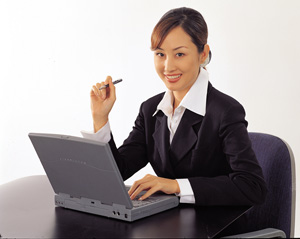 Lady On Laptop